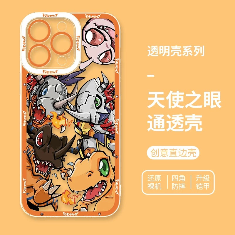 Anime Digimon Digital Monster Evolution Verison | Agumon - iPhone Case 6 7 8 PLUS SE2 XS XR X 11 12 13 14 15 16 16e Pro Promax 12mini 13mini 