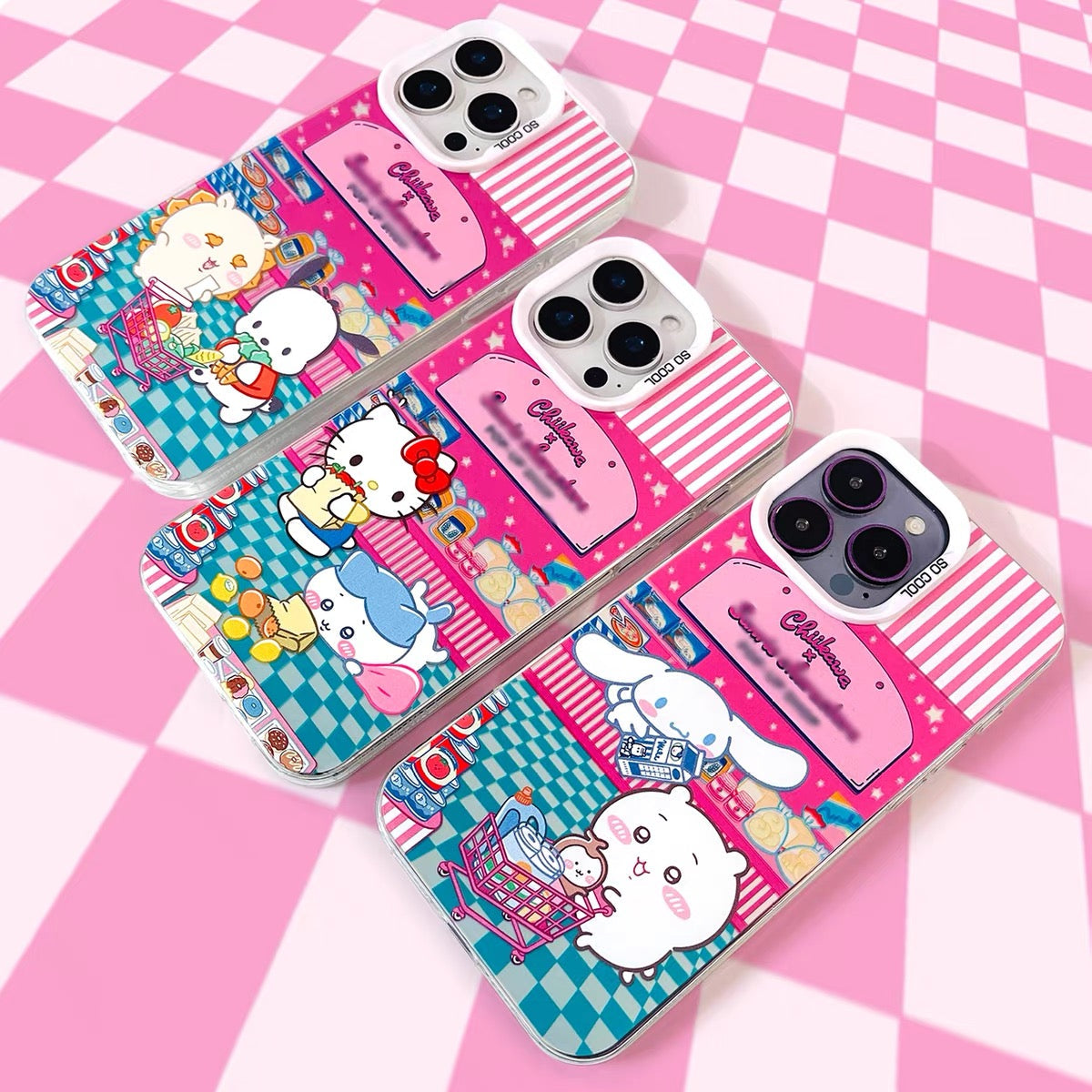 Japanese Cartoon ChiiKawa x Sanrio Pop Up Store Laser Case | Chiikawa Hachiware Usagi Momonga Shisa Crab 6 Styles - Phone Case Samsung Galaxy S26 S25 S24 S23 S22 S21 FE Ultra Edge