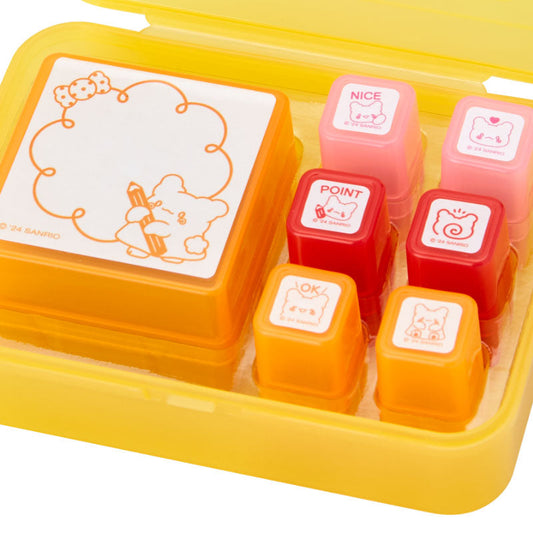 Sanrio Japan Hanamaruobake Stamp Set with Oil Ink - Kawaii Stationery KawaiiGiftLand