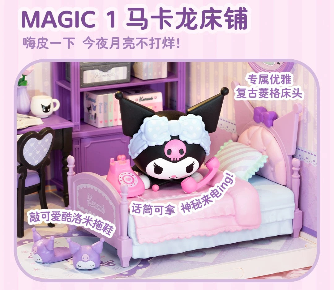 Rolife x Sanrio Character Sweet Room Craft Kits Set | My Melody Kuromi Sitting Room Bathroom Bedroom Cloakroom - DIY Handmade Wooden Mini World Miniature Gift KawaiiGiftLand