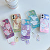 Japanese Cartoon Sanrio X Chiikawa iPhone Case with Strap | Kitty Chiikawa Cinnamoroll Hachiware Pompompurin Usagi Kuromi Momonga My Melody Crab - iPhone Case PLUS SE2 XS XR X 11 12 13 14 15 16 16e 17 17e Pro Promax 12mini 13mini