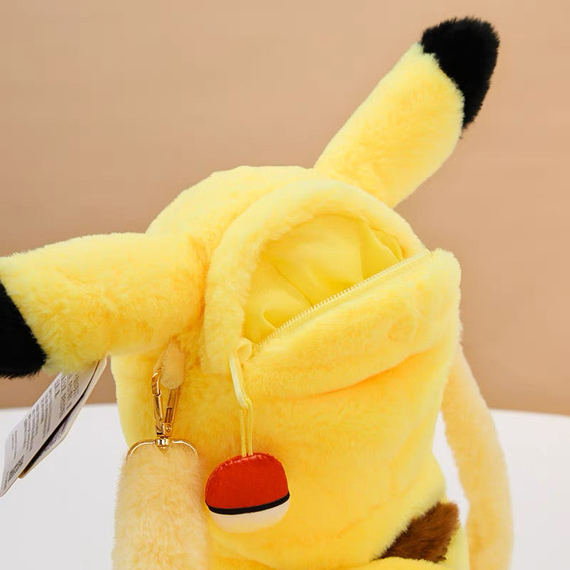 Japan Cartoon Pokemon Plush Backpack | Pikachu - Mascot Plush Doll Kawaii Decoration KawaiiGiftLand