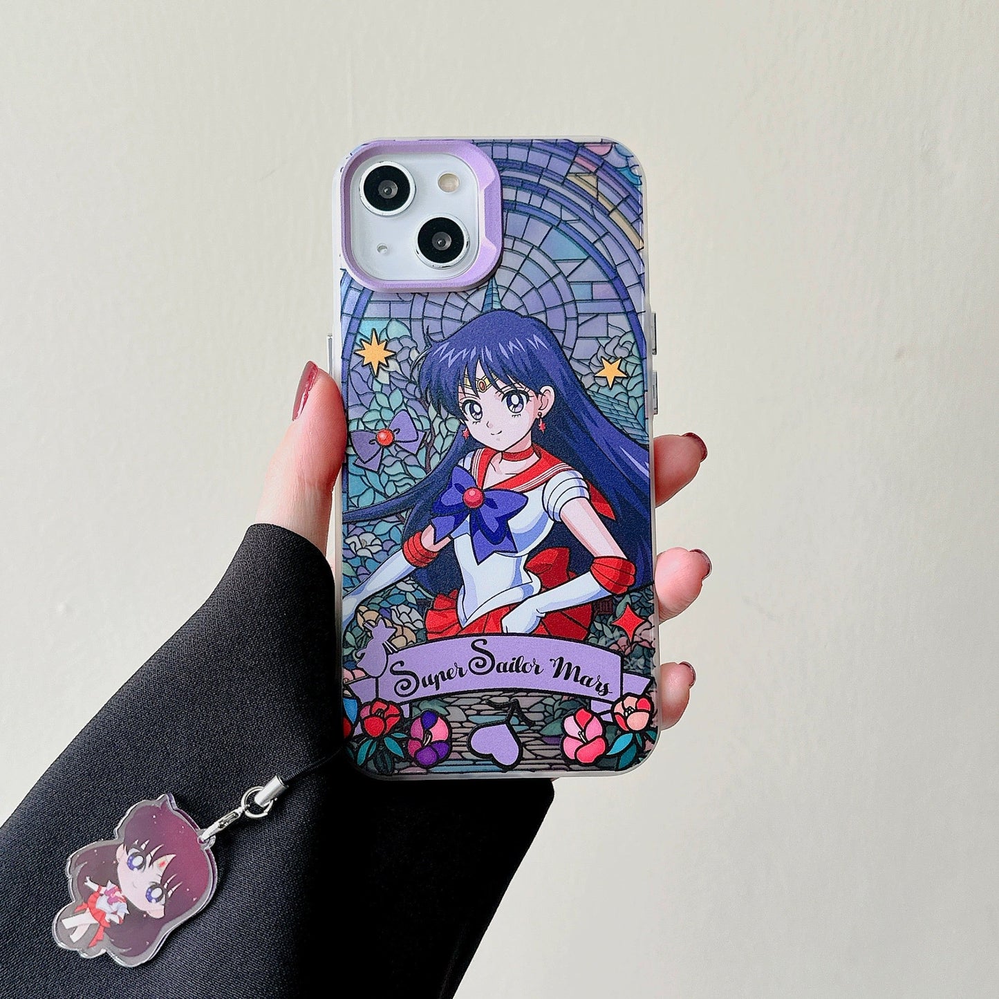 Japanese Cartoon Sailor Moon Phone Case with Strap | Laser Glass Window - iPhone Case PLUS SE2 XS XR X 11 12 13 14 15 16 Pro Promax 12mini 13mini KawaiiGiftLand