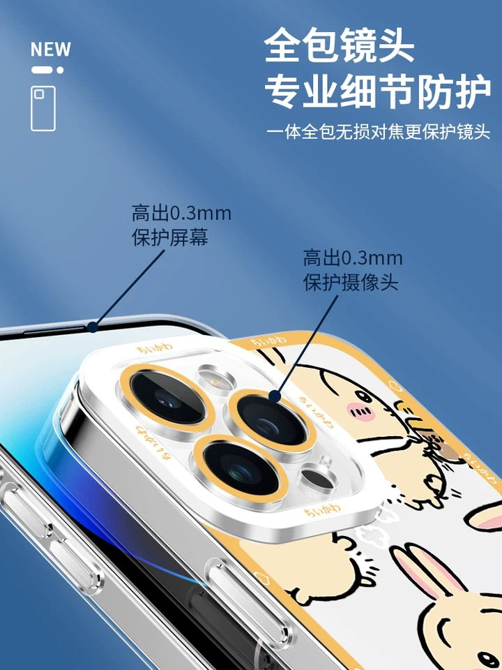 Japanese Cartoon Chiikawa Usagi Big Face 4 Styles Soft iPhone Case PLUS SE2 XS XR X 11 12 13 14 15 16 Pro Promax 12mini 13mini KawaiiGiftLand