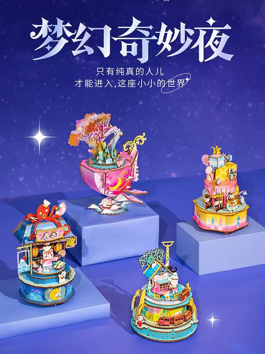 Craft Kits Wooden Music Box | Mystery Night Dreams - DIY Handmade Mini World Miniature Gift