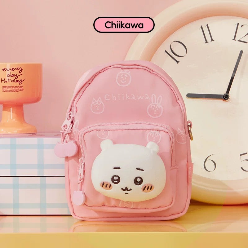 ChiiKawa X Miniso | ChiiKawa Hachiware Usagi Plush Head Mini Shoulder Bag - Kawaii Item Plush Cute Decoration KawaiiGiftLand
