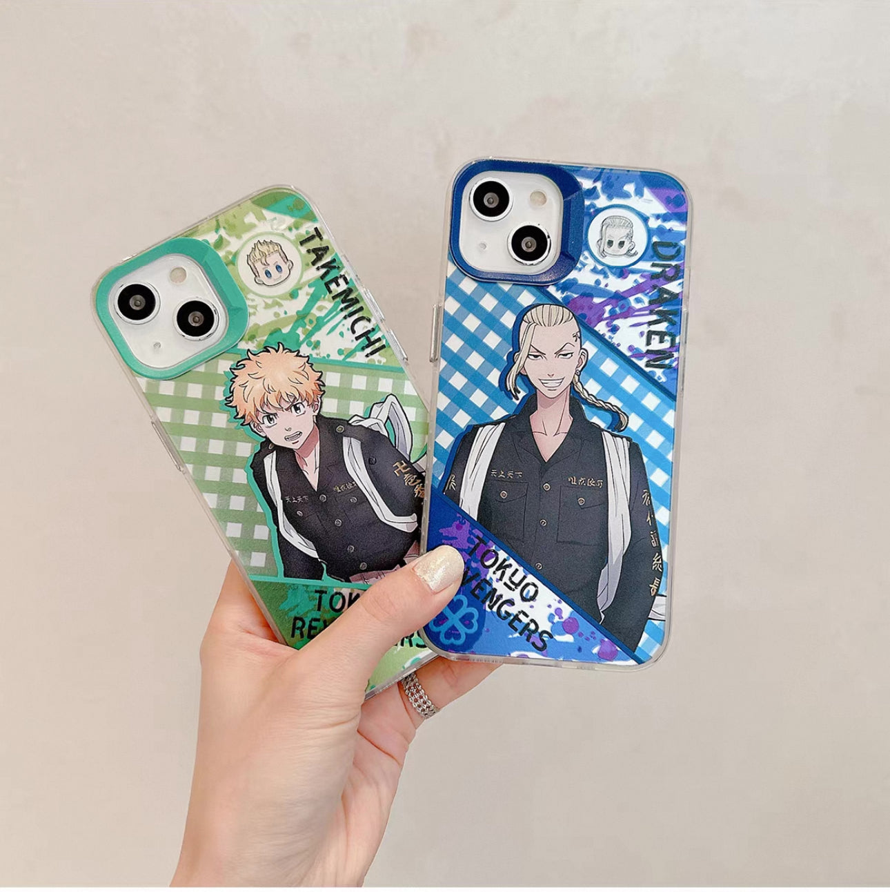 Japanese Anime Tokyo Revengers Laser Phone Case | Mikey Takemichi Draken Chifuyu - iPhone Case 7 8 PLUS SE2 XS XR X 11 12 13 14 15 16 Pro Promax 12mini 13mini