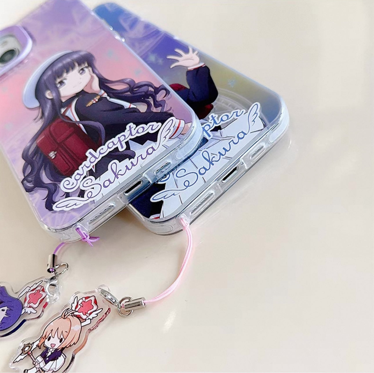 CardCaptorSakura Colourful Laser Case | Sakura Tomoyo Cerberus - iPhone Case 7 8 PLUS SE2 XS XR X 11 12 13 14 15 16 Pro Promax 12mini 13mini KawaiiGiftLand