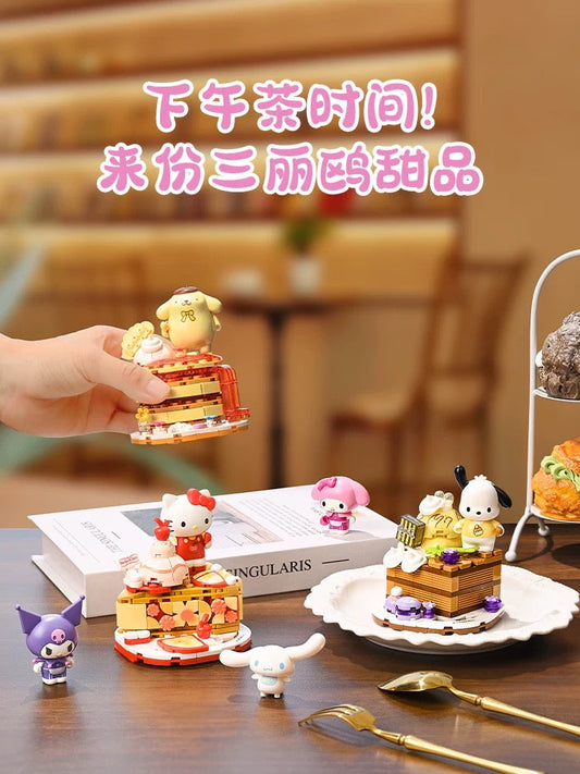 Sanrio Yummy Food Party | Hello Kitty My Melody Kuromi Cinnamoroll Pompompurin Pochacco -  Building Blocks Toy Collections