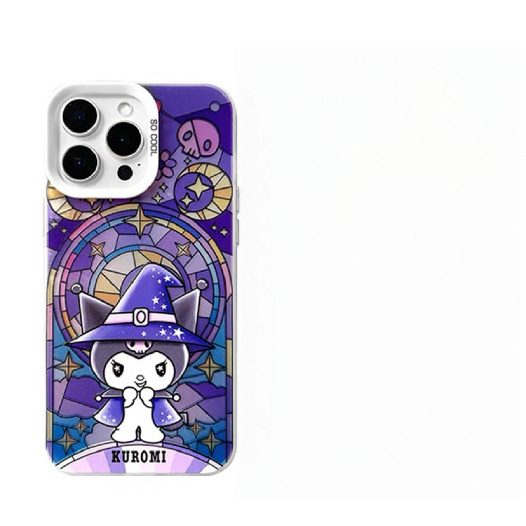 Japanese Cartoon Sanrio Magic Witch Laser Case | Hello Kitty My Melody Kuromi Cinnamoroll Pompompurin Hangydon Bad Badtz Maru 7 Styles - Phone Case Samsung Galaxy S26 S25 S24 S23 S22 S21 FE Ultra Edge