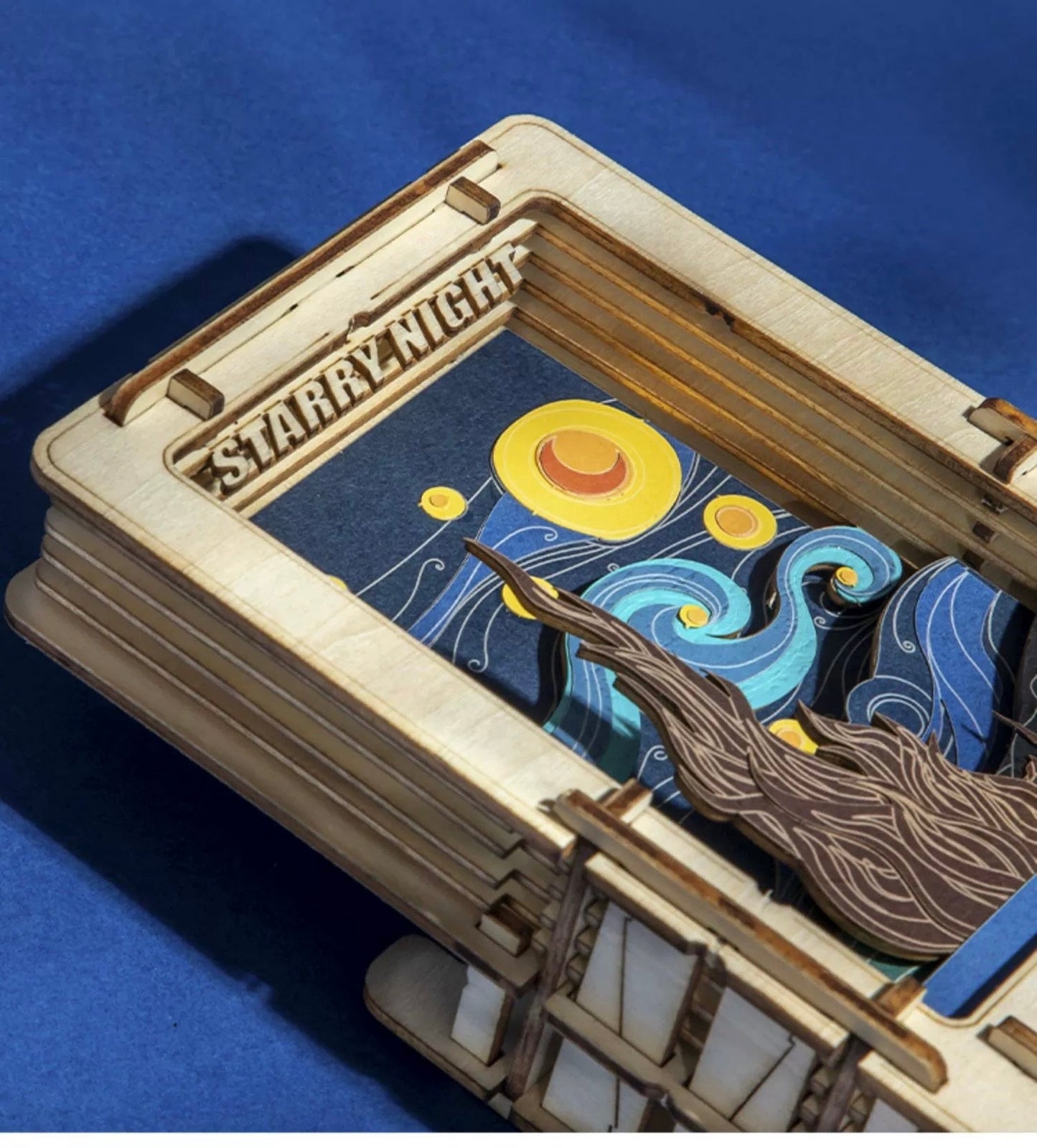 DIY Wooden Jigsaw Puzzle Multi-Purpose World Famous Paintings | Starry Night - Art Frame Home Decoration Gift