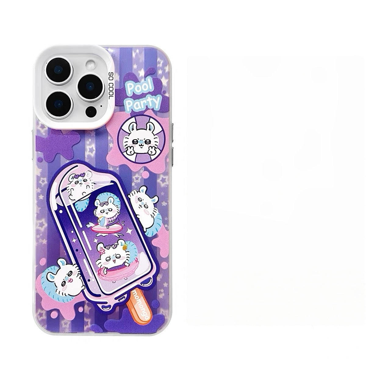 Japanese Cartoon ChiiKawa Summer Ice Bar Laser Case | ChiiKawa Hachiware Usagi Momonga - iPhone Case 11 12 13 14 15 16 16e 17 17e 18 Pro Promax