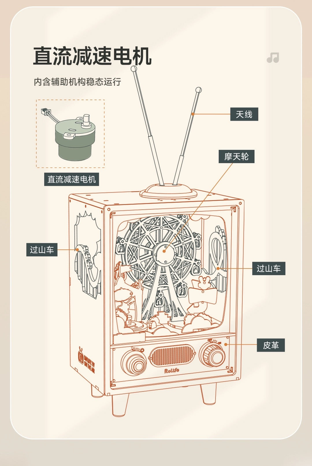Craft Kits Wooden Music Box | Sunset Amusement Park - DIY Handmade Mini World Miniature Gift with Light