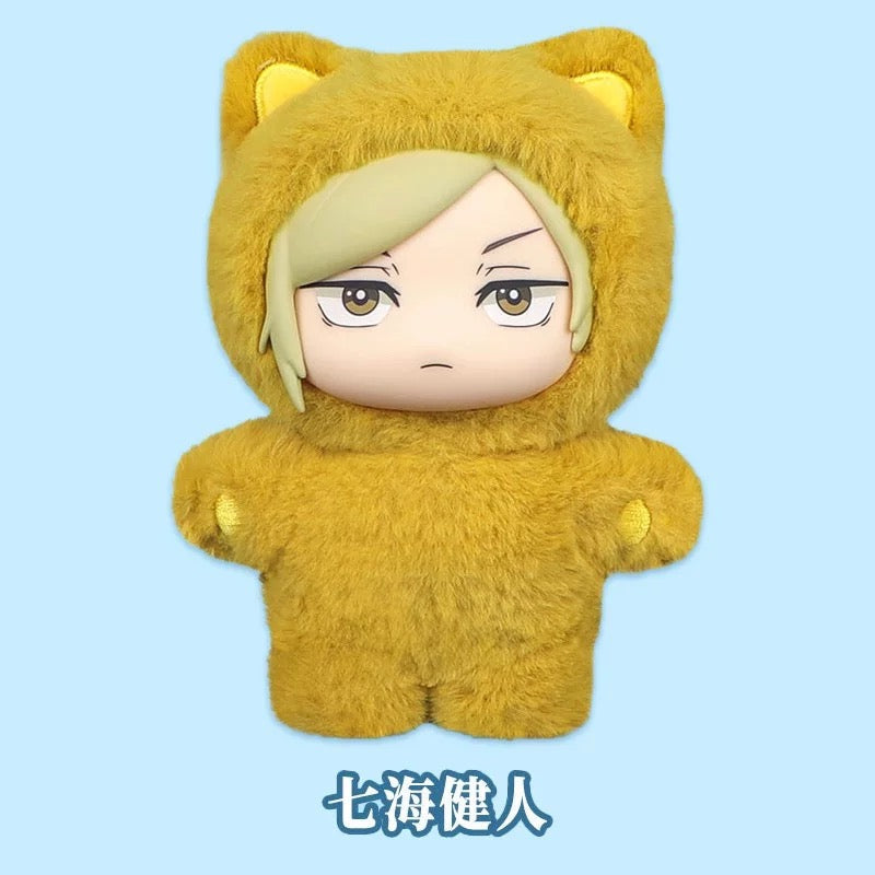 Eaki X Jujutsu Kaisen Part 1 Series Limited Edition | Cat Ear Plushie Satoru Geto Suguru Nanami Ieiri Shoko Fushiguro Toji Haibara Yu - Vinyl Face Plush Doll Figure Keychain Collectable Toys Mystery Blind Box