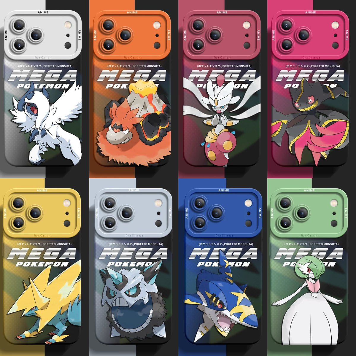 Japanese Cartoon Pokemon Silicone Case Mega Version | Absol Camerupt Medicham Banette Manectric Glalie Sharpedo Gardevoir - iPhone Case PLUS SE2 XS XR X 11 12 13 14 15 16 16e 17 17e Pro Promax 12mini 13mini
