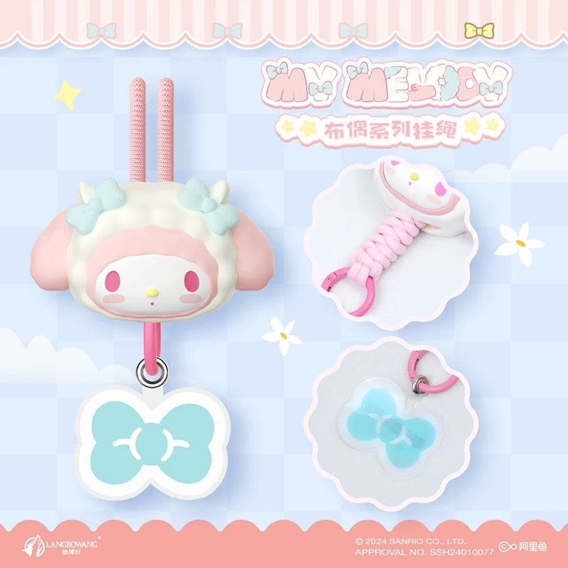Sanrio Characters Plush Bear Series Lanyards Mobile Holder | Hello Kitty My Melody Kuromi Pompompurin Pochacco - Kawaii Item Cute Accessories KawaiiGiftLand