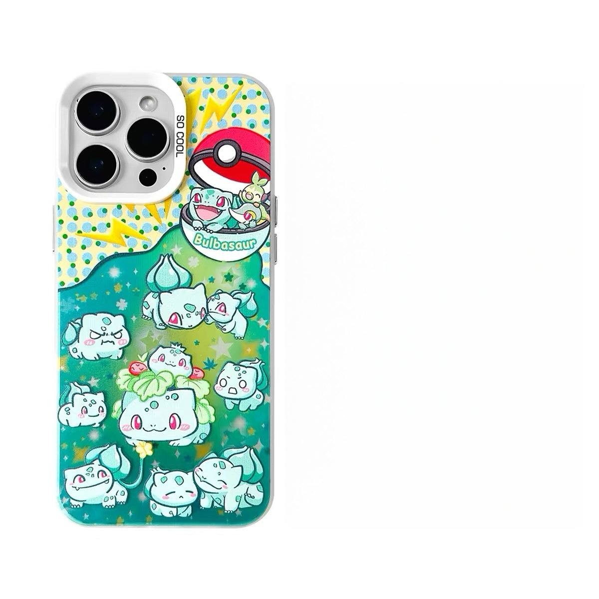 Japanese Cartoon Pokemon UFO Laser Case | Jigglypuff Gengar Bulbasaur - Phone Case Samsung Galaxy S26 S25 S24 S23 S22 S21 FE Ultra Edge