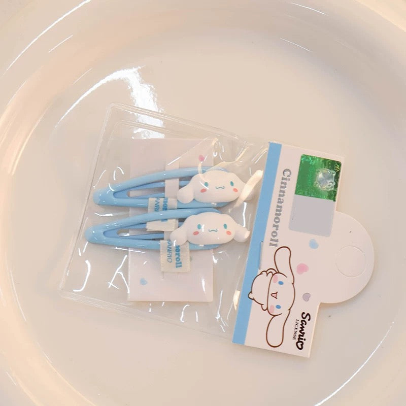 Sanrio Big Head Hair Clip 2 pcs Set | Hello Kitty My Melody Kuromi Cinnamoroll Pochacco KawaiiGiftLand