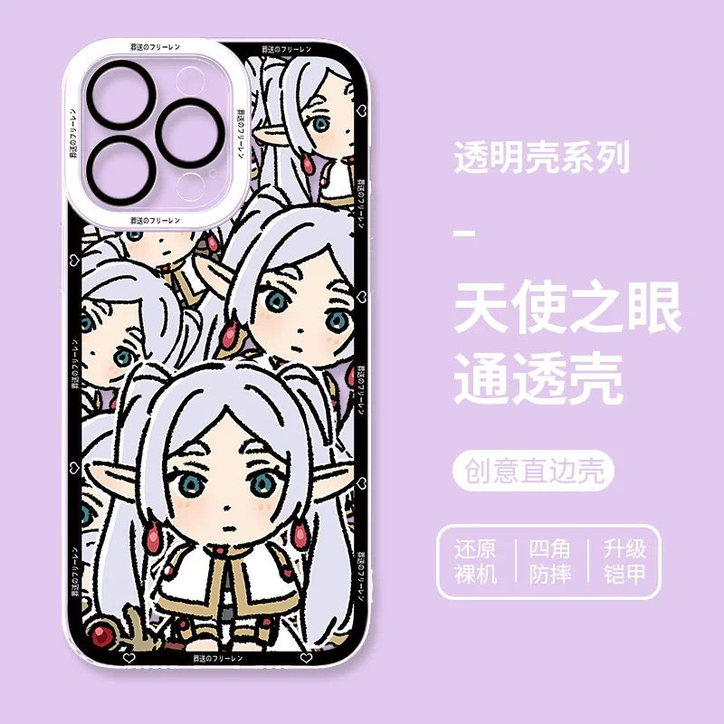 Japanese Anime FRIEREN Cute Drawing Full Screen Style | Frieren Himmel Fern Stark 4 Styles - iPhone Case PLUS SE2 XS XR X 11 12 13 14 15 16 16e 17 17e Pro Promax 12mini 13mini