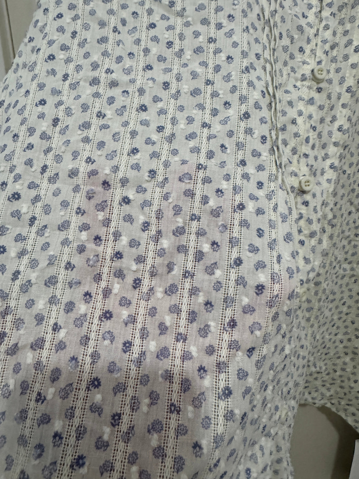 Japanese Fashion Cute Style Shirt Series | Mori Blue Flower White Shirt - Kawaii Fashion Item