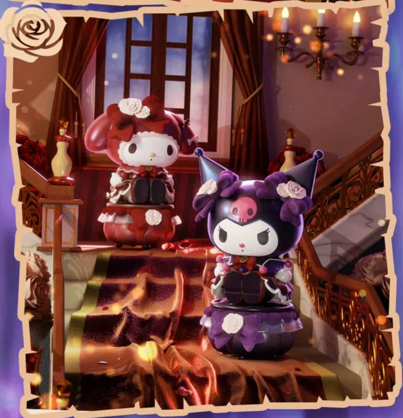 Sanrio Characters My Melody & Kuromi | Gothic Lolita Little Storage Box 18cm Figure - Toy Collection KawaiiGiftLand