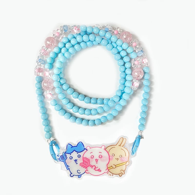 Japanese Cartoon Phone Back Clip with Phone Lanyard | Chiikawa Hachiware Usagi - for All Smart Phones KawaiiGiftLand