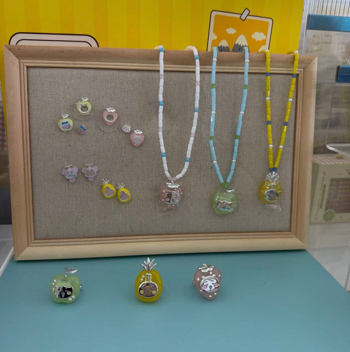 ChiiKawa X Miniso Fruit Market Series Fruit Market Earings | ChiiKawa Hachiware Usagi Momonga - Kawaii Items Room Decoration doll