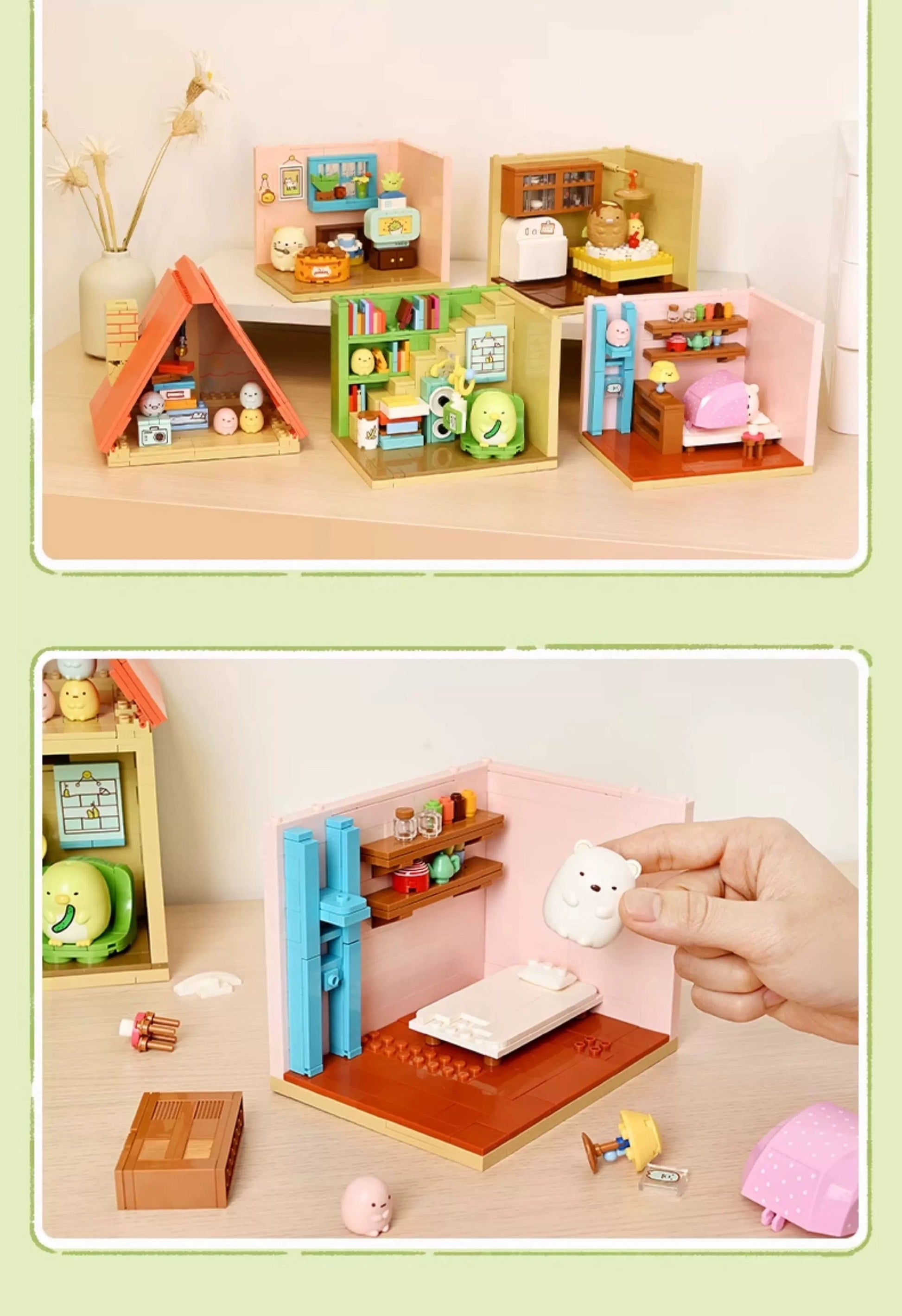 Sumikko Gurashi Little Home Series | Shirokuma Penguin? Tonkatsu Neko Tapioca - Building Blocks Toy Collections KawaiiGiftLand
