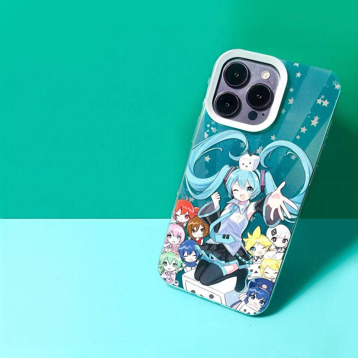 日本キャラクターミク二次創作パート1レーザーケース｜世界プロジェクトセカイグループ＆かわいい絵文字2スタイル - iPhoneケース 11 12 13 14 15 16 16e 17 17e Pro Promax