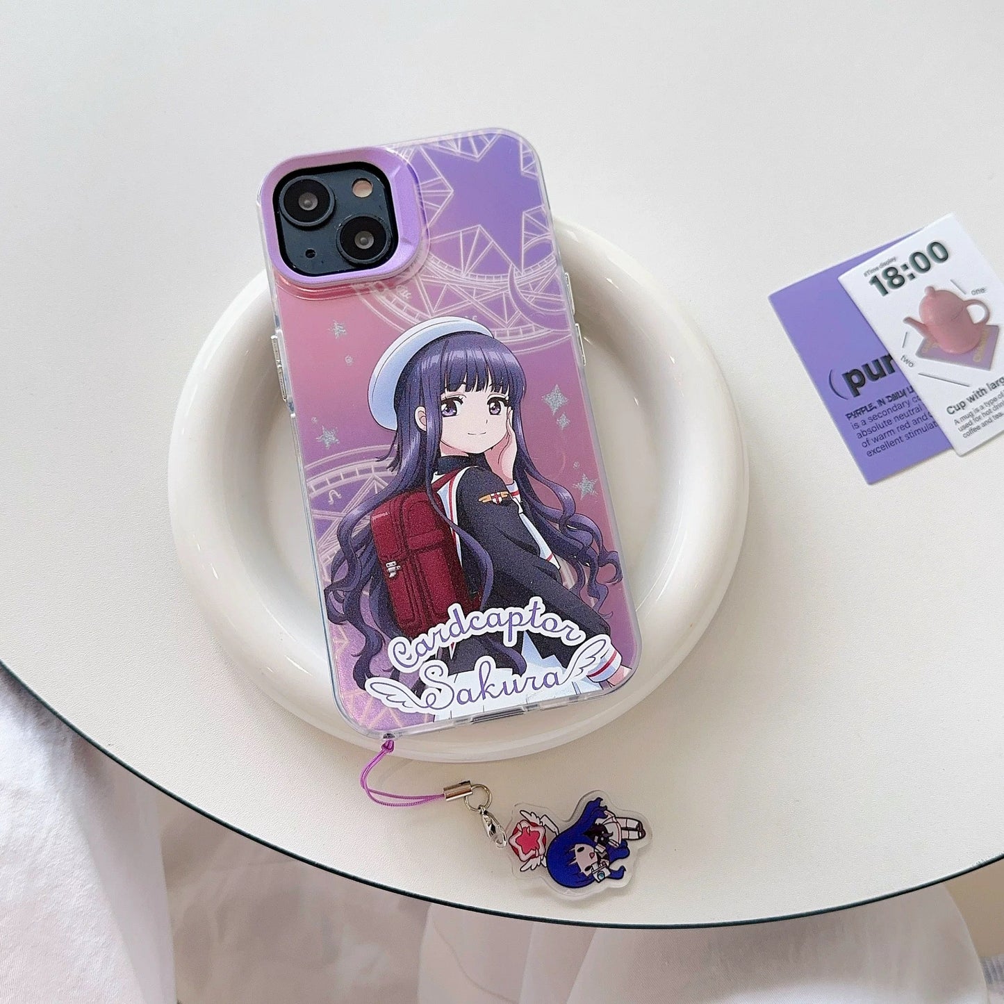 CardCaptorSakura Colourful Laser Case | Sakura Tomoyo Cerberus - iPhone Case 7 8 PLUS SE2 XS XR X 11 12 13 14 15 16 Pro Promax 12mini 13mini KawaiiGiftLand
