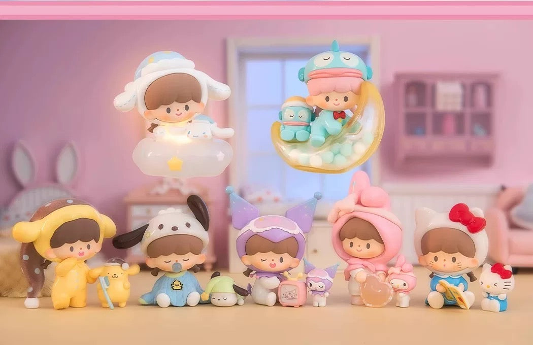 zZoton x Sanrio Characters Preparation Before Bedtime | Hello Kitty My Melody Kuromi Cinnamoroll Pompompurin Pochacco Hangyodon - Collectable Toys Mystery Blind Box