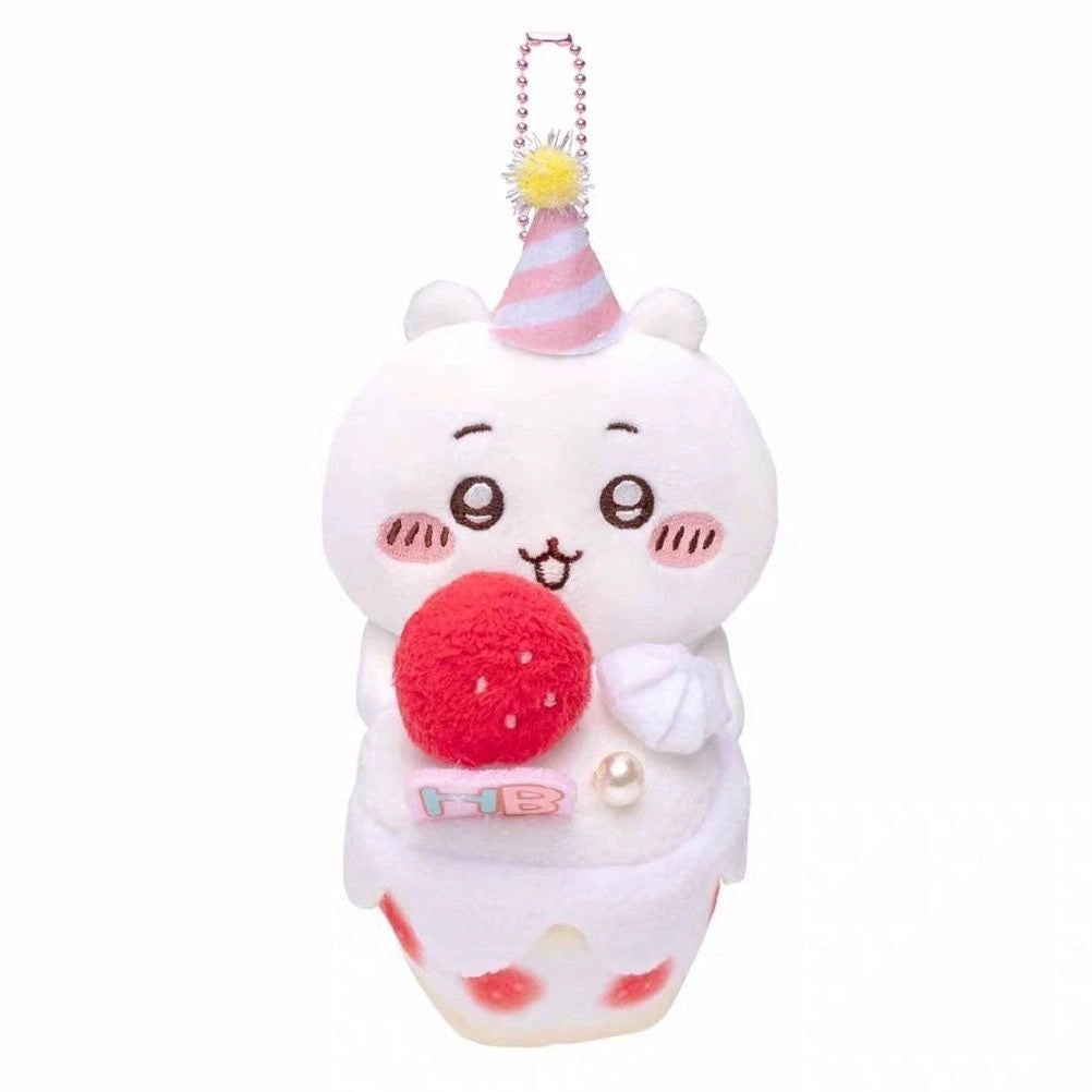 Japan ChiiKawa Happy Birthday Series | Birthday Cake ChiiKawa Hachiware - Mini Plush Doll keychain KawaiiGiftLand