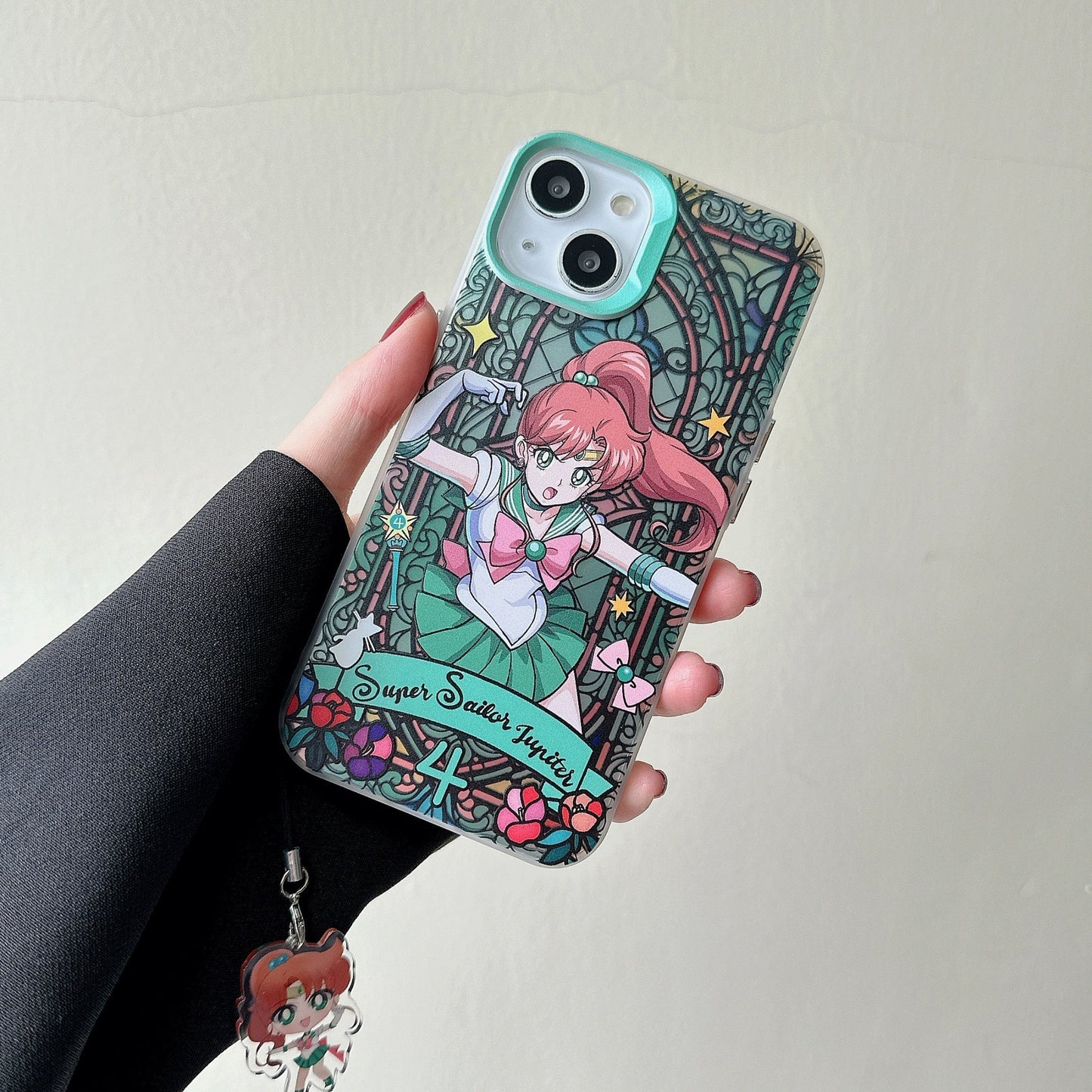 Japanese Cartoon Sailor Moon Phone Case with Strap | Laser Glass Window - iPhone Case PLUS SE2 XS XR X 11 12 13 14 15 16 Pro Promax 12mini 13mini KawaiiGiftLand