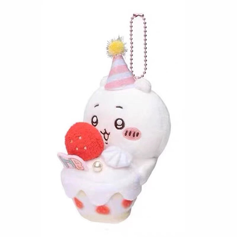 Japan ChiiKawa Happy Birthday Series | Birthday Cake ChiiKawa Hachiware - Mini Plush Doll keychain KawaiiGiftLand