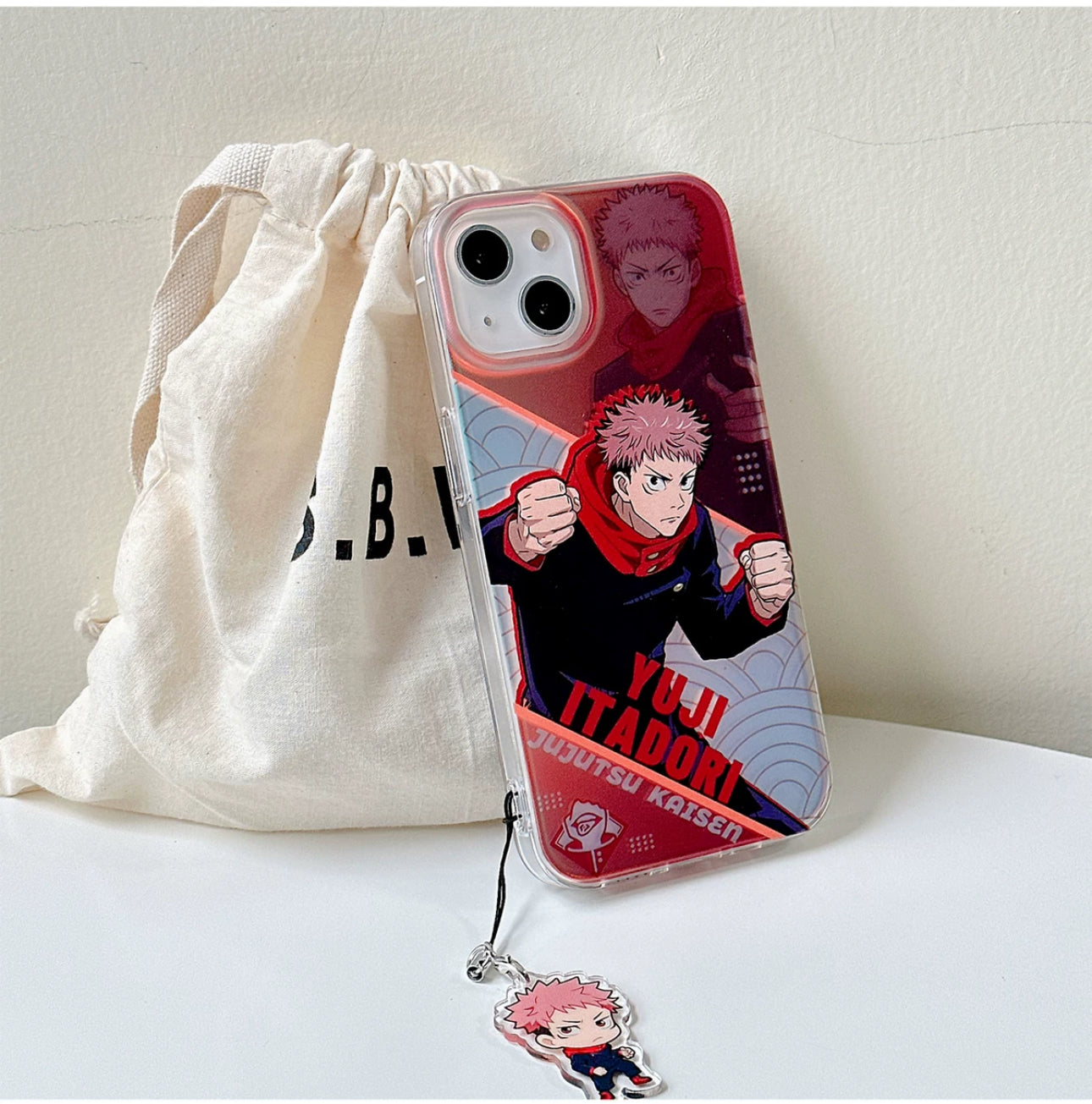 Japanese Anime Jujutsu Kaisen Phone Case with Strap | Satoru Yuji Megumi Nanami - iPhone Case 7 8 PLUS SE2 XS XR X 11 12 13 14 15 16 Pro Promax 12mini 13mini KawaiiGiftLand