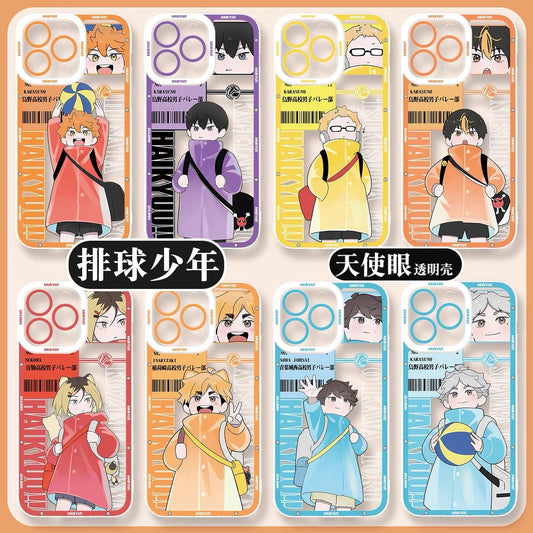 Japanese Anime Haikyu!! Kid Style | Hinata Kageyama Tsukishima Nishinoya Kozume Kenma Cat Miya Atsumu Cat Oikawa - iPhone Case PLUS SE2 XS XR X 11 12 13 14 15 16 16e 17 17e Pro Promax 12mini 13mini
