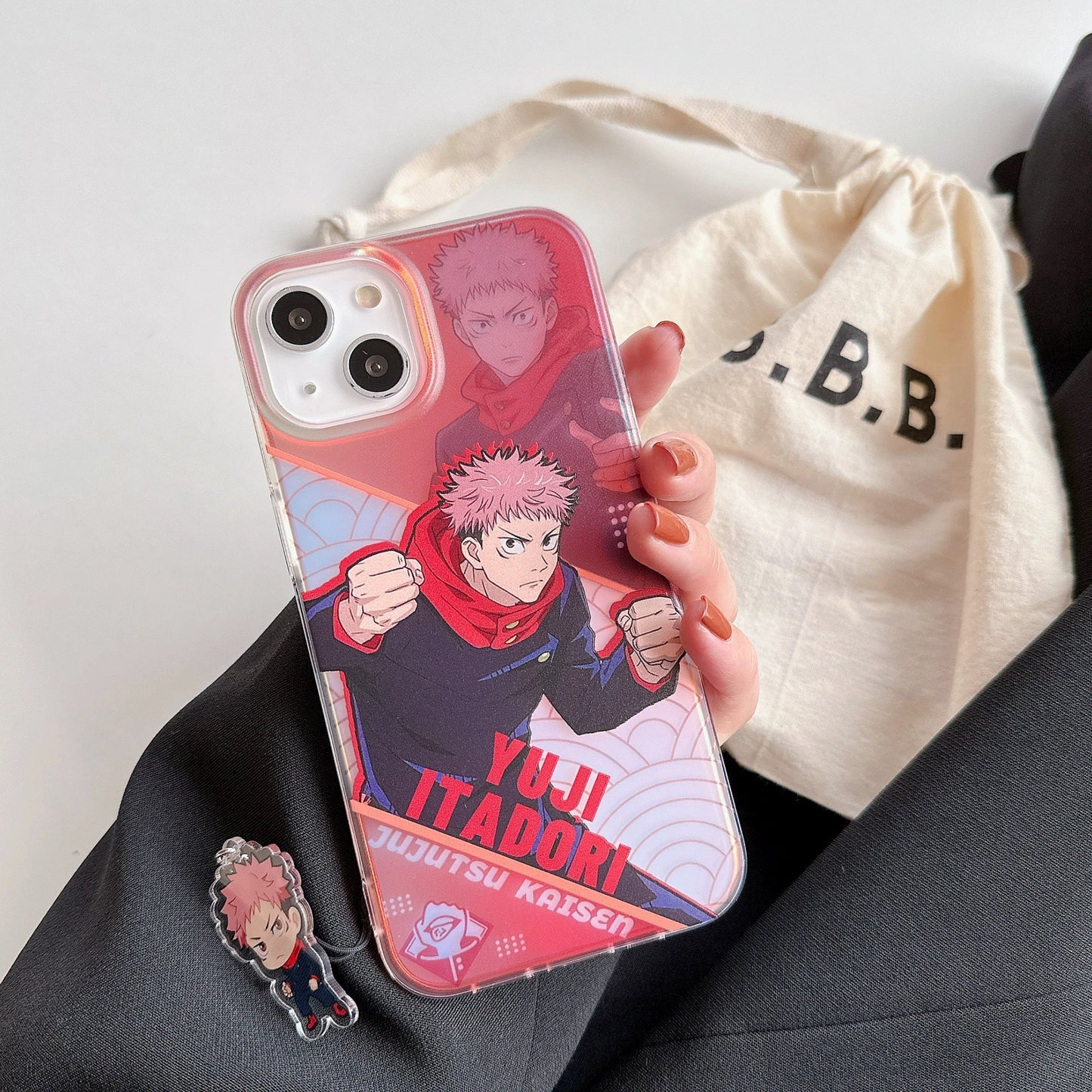Japanese Anime Jujutsu Kaisen Phone Case with Strap | Satoru Yuji Megumi Nanami - iPhone Case 7 8 PLUS SE2 XS XR X 11 12 13 14 15 16 Pro Promax 12mini 13mini KawaiiGiftLand