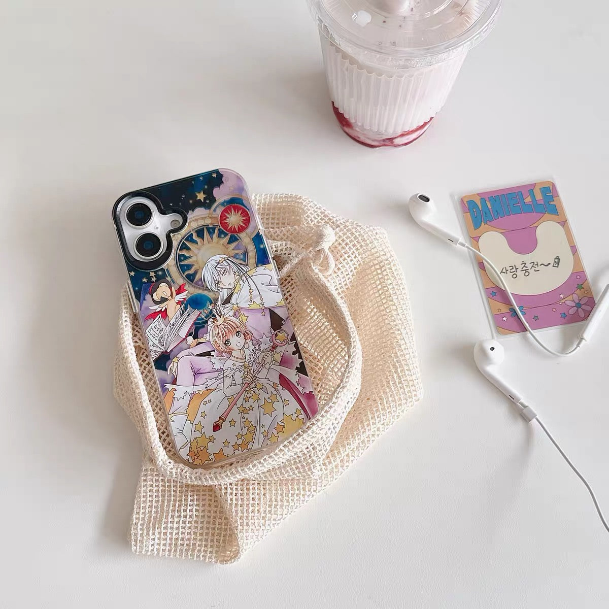 CardCaptorSakura Retro Comic Laser Case | ชุดคอสเพลย์สไตล์ราชินีและนางฟ้า - เคสโทรศัพท์ Samsung Galaxy S26 S25 S24 S23 S22 S21 FE Ultra Edge