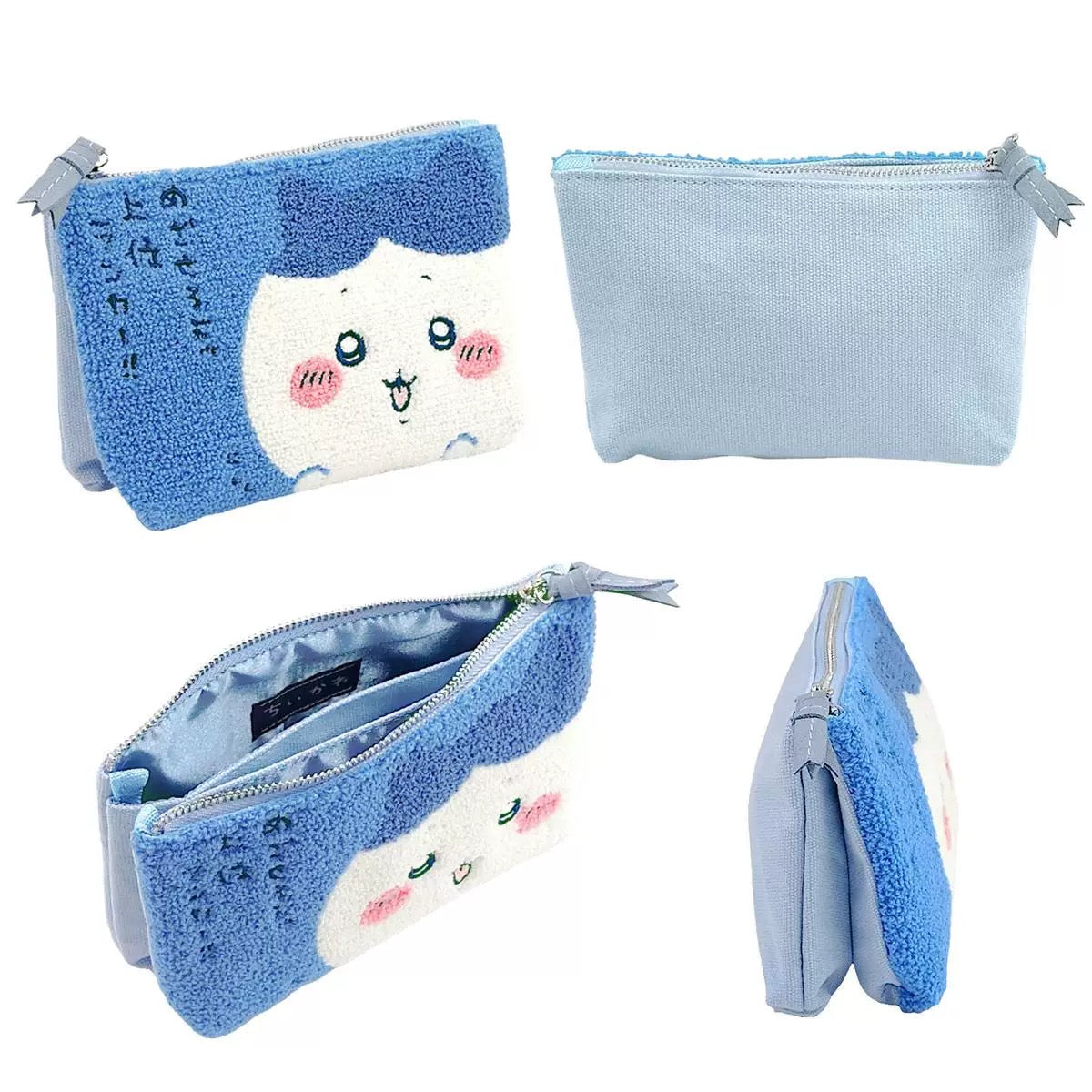 Japanese Cartoon Chiikawa Punch Needle Make Up Bag | ChiiKawa Hachiware Usagi Momonga Kurimanju Shisa Kani - Kawaii Plush Doll Purse Bag KawaiiGiftLand