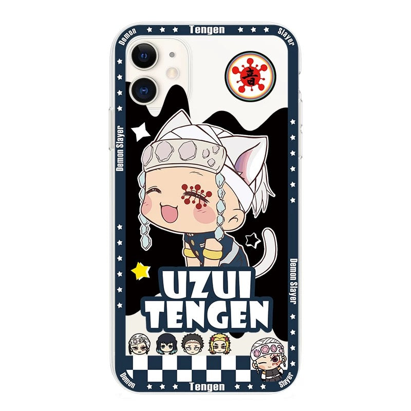 Japanese Anime Kimetsu no Yaiba Demon Slayer Cat Version | Tengen Obanai Mitsuri Sanemi with Phone Stand - iPhone Case PLUS SE2 XS XR X 11 12 13 14 15 16 Pro Promax 12mini 13mini KawaiiGiftLand