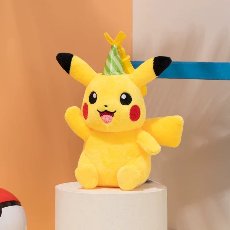 Japan Cartoon Pokemon Keychain | Pikachu Birthday Party & Piplup - Mascot Plush Doll Kawaii Decoration