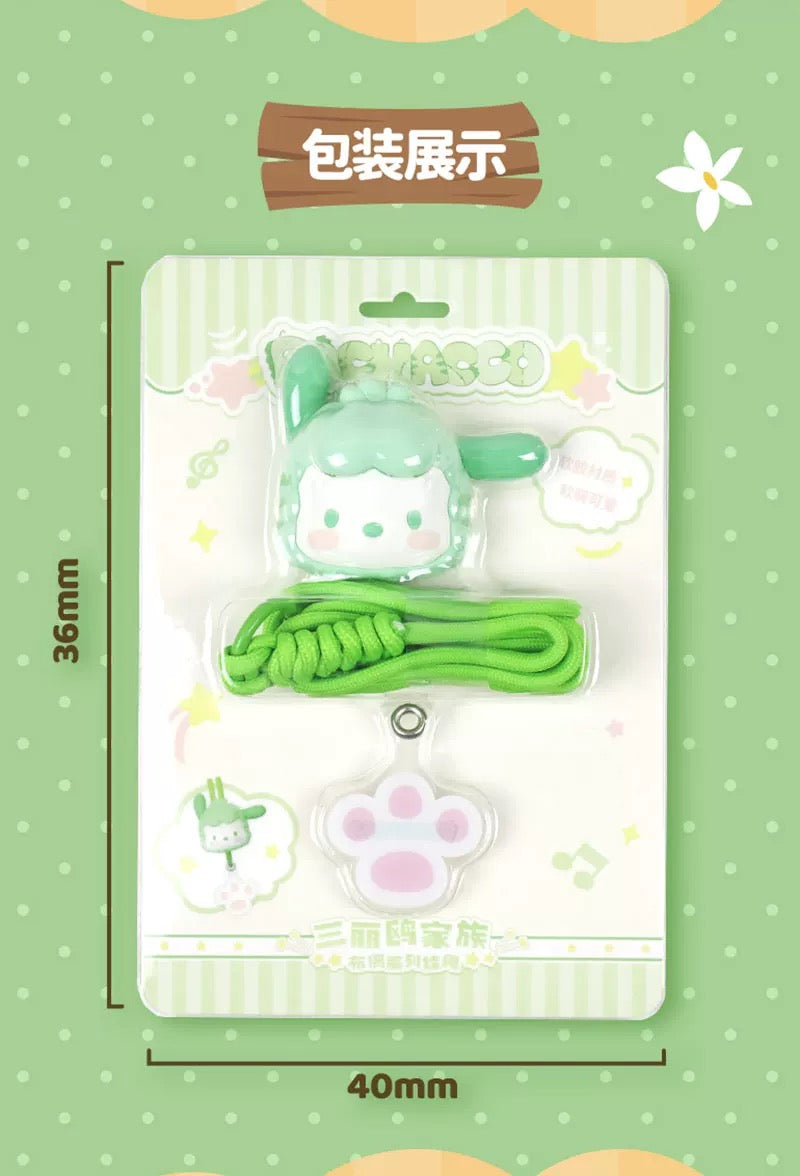 Sanrio Characters Plush Bear Series Lanyards Mobile Holder | Hello Kitty My Melody Kuromi Pompompurin Pochacco - Kawaii Item Cute Accessories KawaiiGiftLand