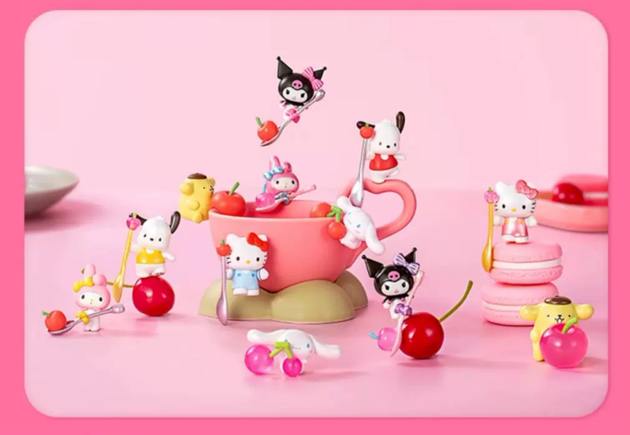 Sanrio Characters Sweet Cherry on Cup Beans Mini Series | Hello Kitty My Melody Kuromi Cinnamoroll Pompompurin Pochacco - Kawaii Collectable Toys Toy Collection KawaiiGiftLand
