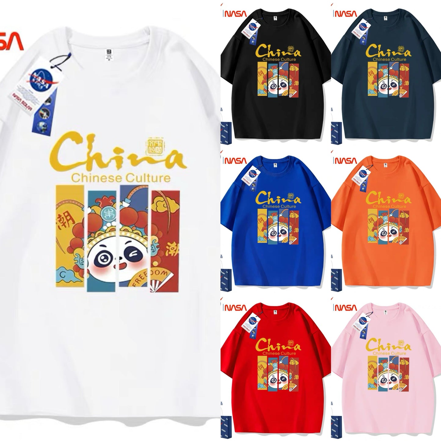 Cute Animals Panda Style T-Shirt Series | Chinese Style Panda Part1 - Kawaii Fashion Items for Child & Adult Matching outfits for Parents and Children