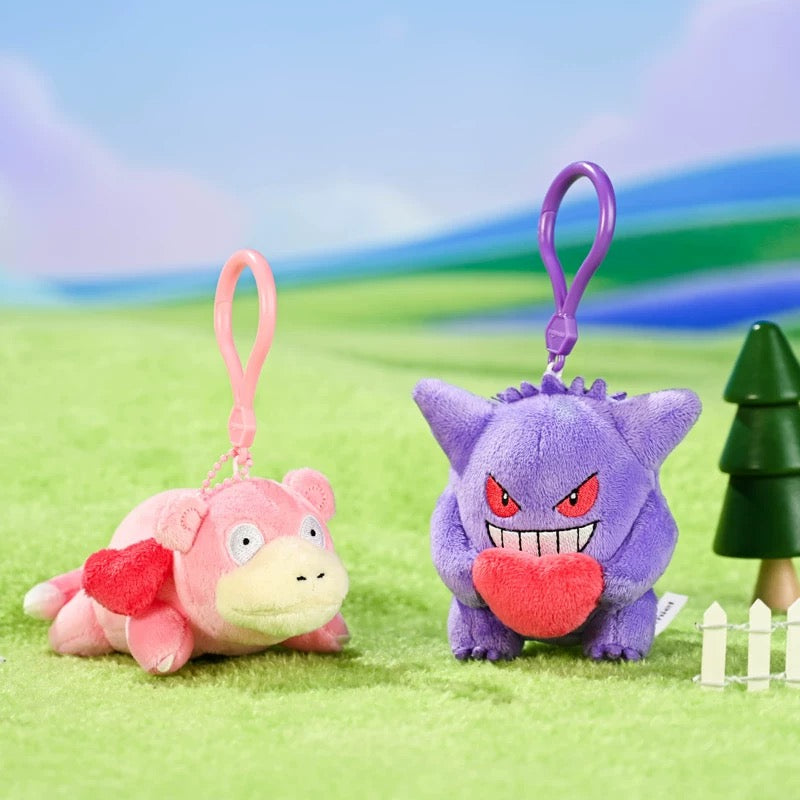 Japan Cartoon Pokemon with Heart Version Dream Start Keychain | Pikachu Bulbasaur Charmander Squirtle Clefairy Jigglypuff Psyduck Slowpoke Gengar Mew Togepi Plusle Minun Rowlet Mimikyu Sprigatito - Mascot Plush Doll  Kawaii Decoration KawaiiGiftLand