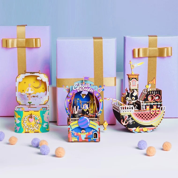 Craft Kits Wooden Music Box | Playful & Fun - DIY Handmade Mini World Miniature Gift