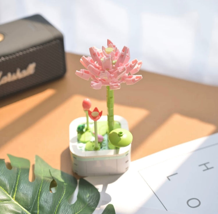 Mini Block Building Flower Series 1  | Daisy Pink Rose Sunflower - Tiny Particle Assembly DIY Handmade Gift KawaiiGiftLand