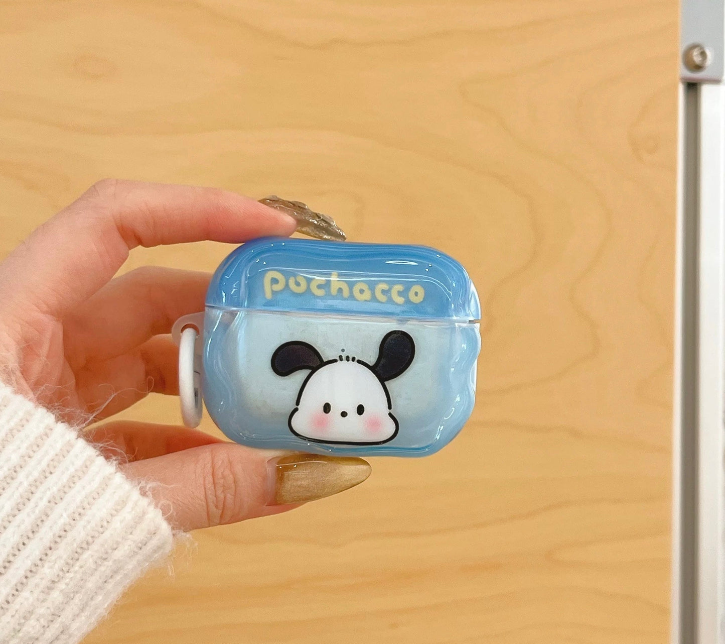 Japanese Cartoon Candy Colour Hello Kitty My Melody Kuromi Pompompurin Pochacco Red Pink Purple Yellow Blue with Keychain - AirPods AirPodsPro AirPods3 AirPods4 Case KawaiiGiftLand