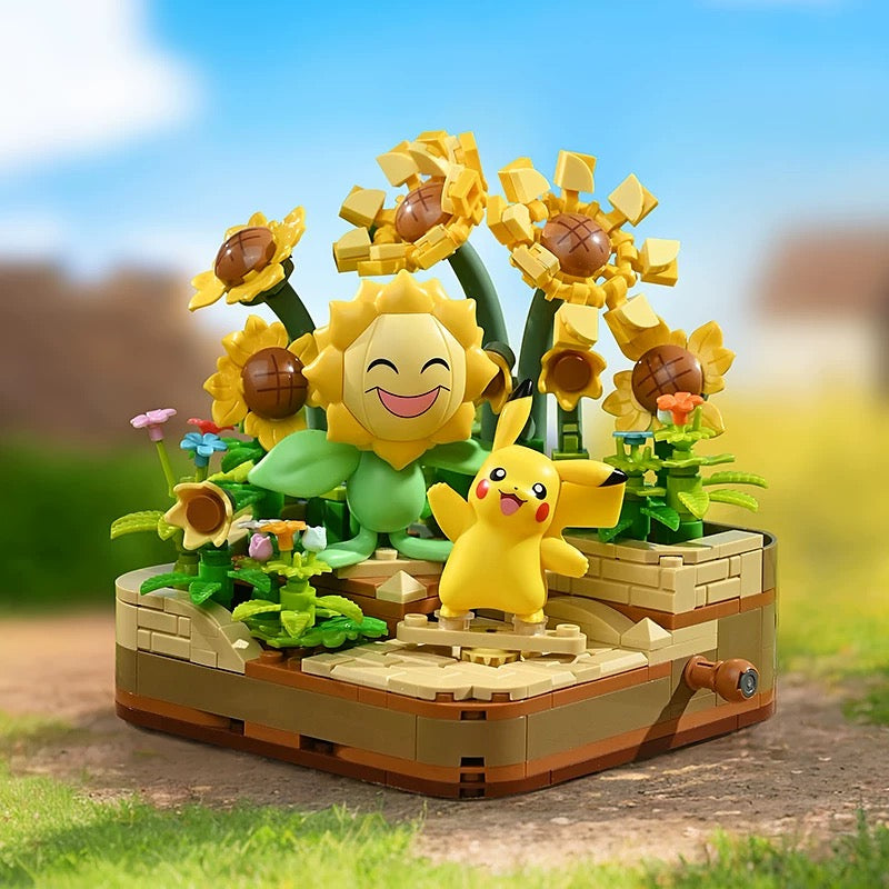 Pokemon Character Happy Memories Theme | Pikachu Piplup Sunflora Psyduck Slowpoke - Building Blocks Toy Collections KawaiiGiftLand