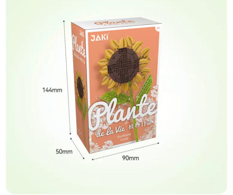 Block Building Plants Flowers Dairy 25 Styles | Tulip SunFlower Daisy Gerbera Baby Breath Lavender Rosa Jasmine Lily Bell- Valentine Wedding Gift DIY Handmade Gift